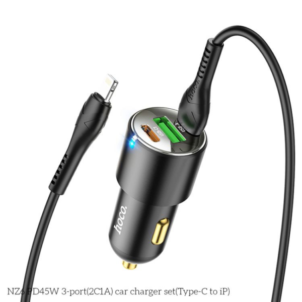 Dual-Port Powerhouse for Fast and Efficient Car Charging Hoco NZ6 45W - Image 2