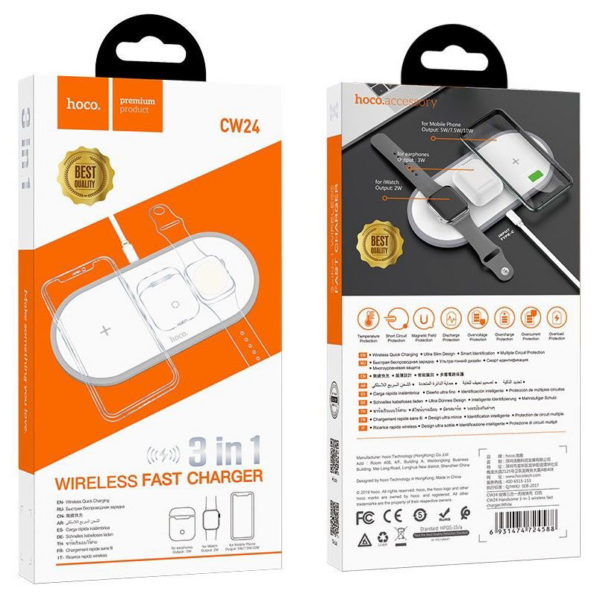 Hoco 3 In 1 Wireless Fast Charger - CW24 - Image 5