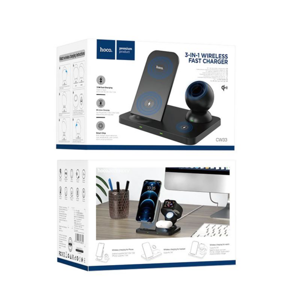 Hoco 3-in-1 Wireless Fast Charger - Image 5